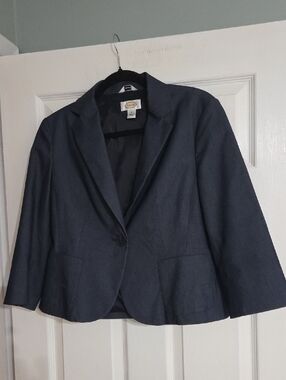 Talbots Dark Navy Single-Button Blazer
